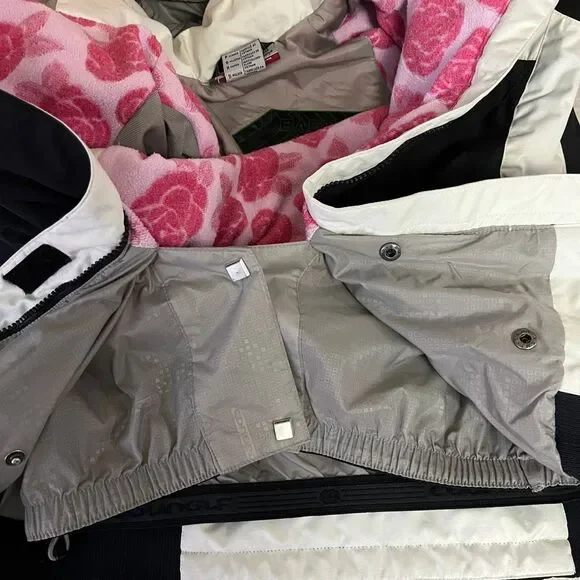 Columbia Black w/ Red & White Stripe Ski Jacket Size S - Picture 8 of 9